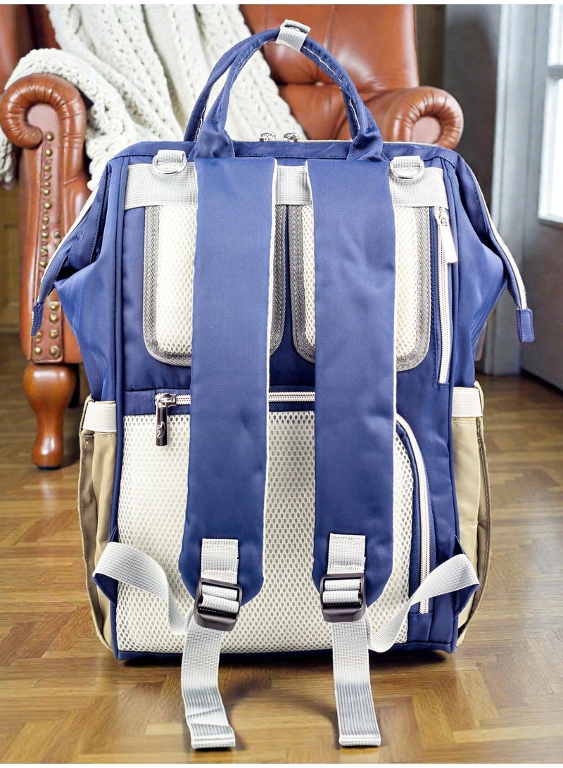 Lucid's latest edition waterproof maternity bag with changing mat and thermal bottle holder with heating element - Blue - Image 4